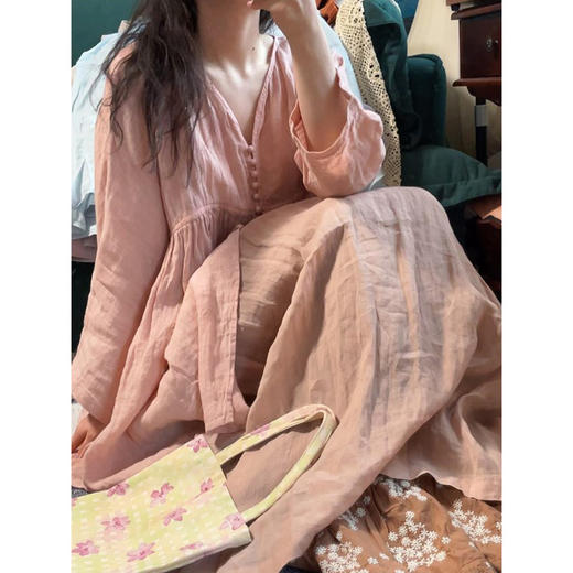 裁缝学苑AS547大摆蓬蓬娃娃衫纸样女装V领长袖棉麻衬衫样板 商品图1