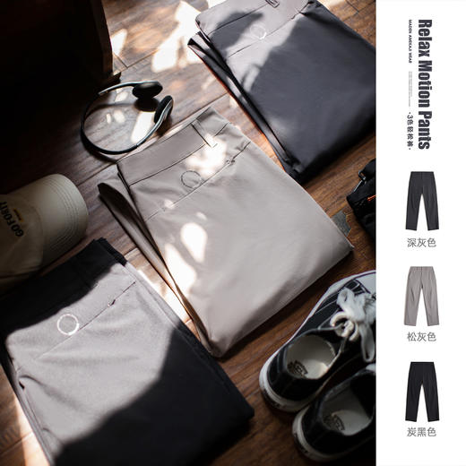 马登工装休闲西裤垂感cleanfit老钱风黑色褶皱西裤长裤子薄款男夏 商品图0