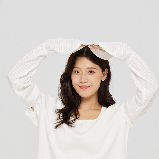 素道有机彩棉纯遮阳袖套 白色开车空调房挡风袖 商品图1