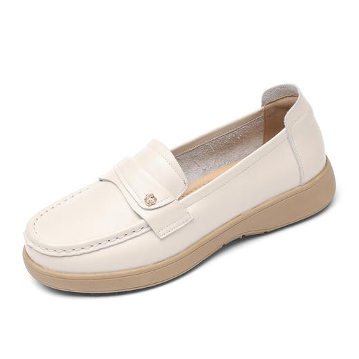 信诺真皮妈妈鞋中老年一脚蹬软底单鞋运动休闲鞋女鞋2025秋季新款X5Q111-110 商品图3