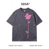 T4397SDSA夏季新款男士痞帅潮牌镂空撞色印花圆领短袖T恤小众设计上衣 商品缩略图1