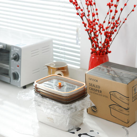 鼎德DINDD微真空保鲜收纳便当盒，食品级SUS316不锈钢材质，TTR五研认证，微真空，更保鲜。密封不漏、拒绝串味！！ 商品图4