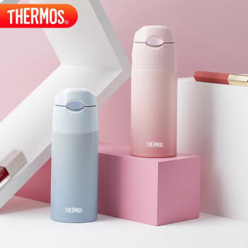 膳魔师（THERMOS）保温杯400ml男女士儿童学生保冷吸管杯水杯子TCMI-400S BLW 商品图3