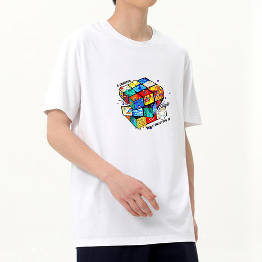 【冰氧棉】【DSK】大依优型大码短袖T恤潮牌设计感字母印花圆领加肥加大百搭体恤男士胖子上衣 商品图0