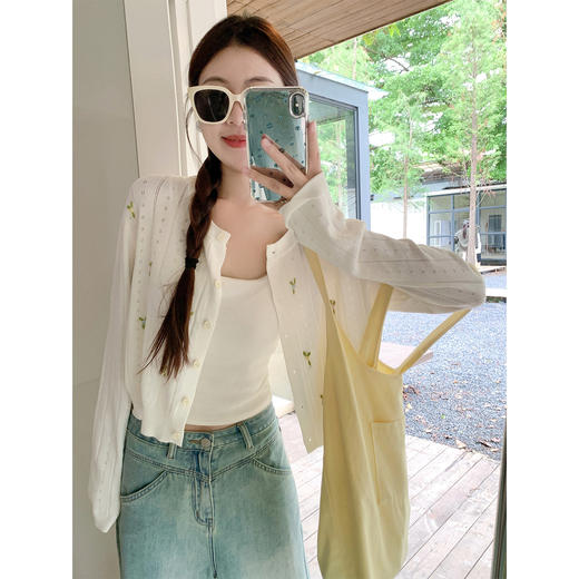 <曾小咸推荐>法式刺绣针织开衫设计感外套女 商品图1