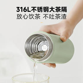 苏泊尔大容量男女成人学生便携不锈钢保温水杯子500mL奶油黄KC50GB10 /厨具 /水具 /保温杯