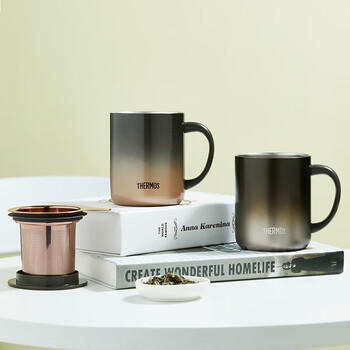 膳魔师（THERMOS）保温杯400ml带茶滤男女泡茶咖啡杯伴手礼生日礼物TEMC-400日暮金 /厨具 /水具 /保温杯 商品图3