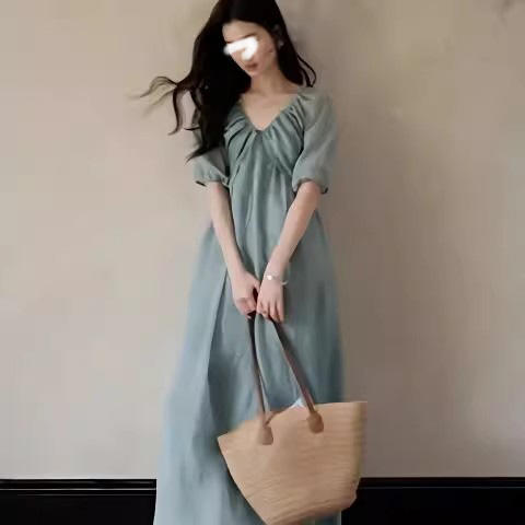 裁缝学苑AQ519法式V领连衣裙纸样女装短袖插肩裙子服装打板图纸 商品图5