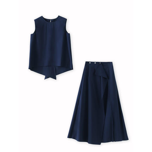 「高货wl」全新升级【铂金会员367/天猫499/差价132】(99335)洛诗琳气质减龄无袖马甲上衣简约通勤假两件半裙两件套 商品图4