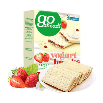 果悠萃（GO  AHEAD）荷兰进口草莓夹心饼干酸奶涂层142g儿童零食早餐下午茶独立小包装 商品图5