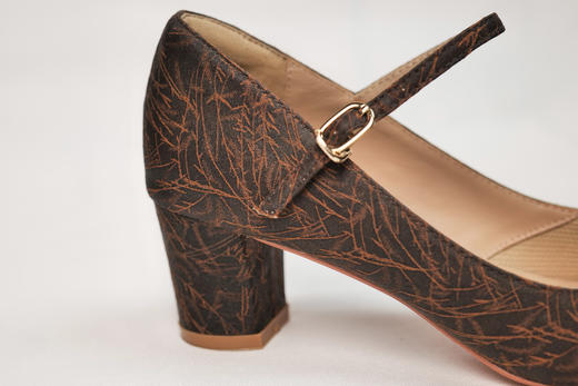 香云纱圆头平头高跟鞋 商品图4