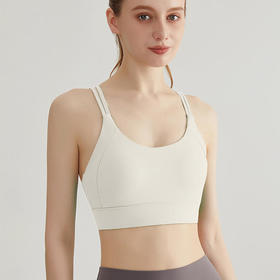 新款女交叉美背运动内衣 | 一体式固定杯 交织美背 高弹稳固 防震聚拢 舒适不勒人