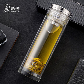 希诺抗菌玻璃杯高档商务水杯男送礼办公过滤泡茶杯子XN-7052K 300mL /厨具 /水具 /玻璃杯 商品图4