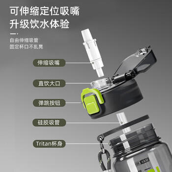 富光塑料杯tritan材质吸管杯男女学生户外运动弹盖带提绳水杯子560ml 商品图3