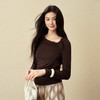 【严选】诗凡黎优雅修身针织打底衫2025秋新款扭结长袖T恤设计感收腰上衣7G3100151-4 商品缩略图2