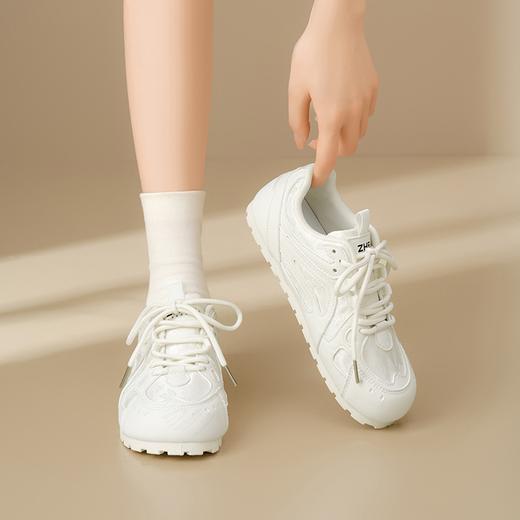 ZHR运动阿甘鞋夏季穿搭2025新品经典网面透气厚底德训鞋国风蕾丝 商品图4