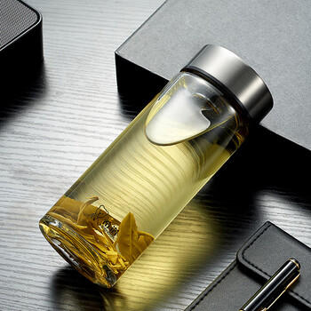 希诺单层玻璃杯男家用商务办公泡茶杯子便携车载水杯XN-6191 410mL /厨具 /水具 /玻璃杯 商品图5