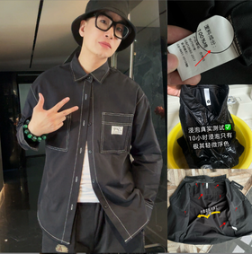 日系胸口口袋长袖外套