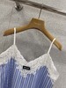 缪缪 25Ss春夏新款 蕾丝拼接蓝白条纹吊带裙（ZY*MM） 商品缩略图6