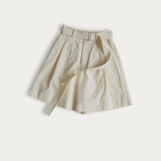 不裁 蚀痕提花系腰带短裤 商品图0