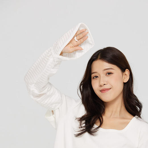 素道有机彩棉纯遮阳袖套 白色开车空调房挡风袖 商品图0