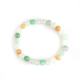 【天然正品】A货翡翠天然细腻约6.8MM福禄寿糯冰种翡翠圆珠手串6.8MM（皆取最大值）女士现售价：1380特价！310325AH68