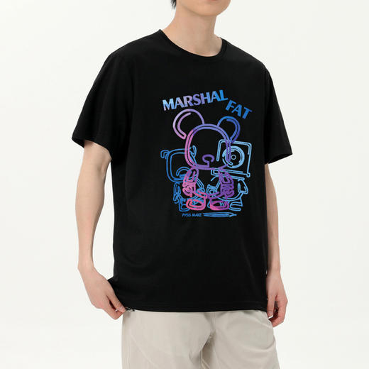 【冰氧棉】【DSK】大依优型大码短袖T恤潮牌设计感字母印花圆领加肥加大百搭体恤男士胖子上衣 商品图0