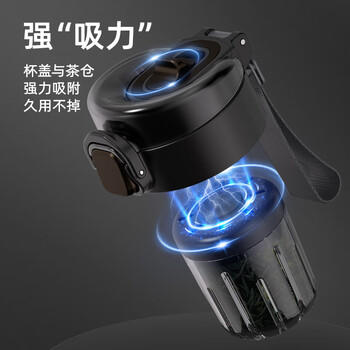 富光一键弹盖磁弹泡茶杯Tritan材质茶水分离杯塑料水杯子白色720ml 商品图5