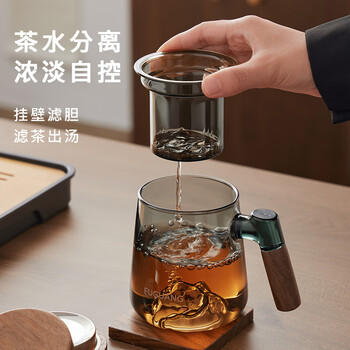 富光泡茶杯茶水分离高硼硅玻璃杯办公室喝茶水杯子花茶杯公道杯子 商品图4