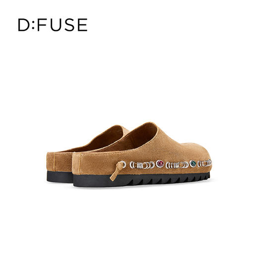 〖章若楠同款〗Dfuse迪芙斯2025秋季新款软欧包简约复古外穿鞋勃肯鞋懒人一脚蹬包头凉拖DFD3110058 商品图8