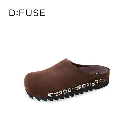 〖章若楠同款〗Dfuse迪芙斯2025秋季新款软欧包简约复古外穿鞋勃肯鞋懒人一脚蹬包头凉拖DFD3110058 商品图10