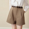 【严选】诗凡黎翻边A字宽松休闲裤2025秋新款高腰显瘦百搭阔腿西装短裤女7G8151141 商品缩略图4