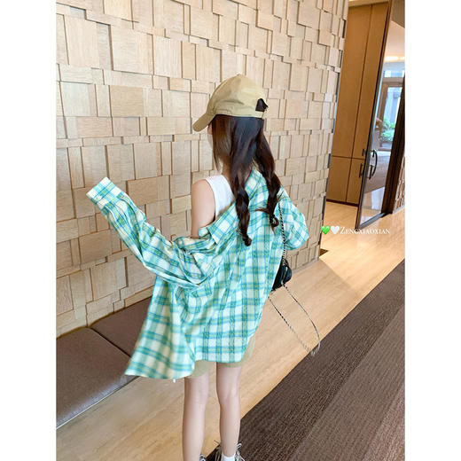 <曾小咸推荐>3.20现货秒杀 ！微信超特价！韩系撞色格子衬衫 日常189.99 立减110 秒杀79.99！！ 商品图3