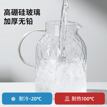 富光家用凉水壶高硼硅玻璃凉白开水壶耐热冷水壶大容量1.8L 商品图1