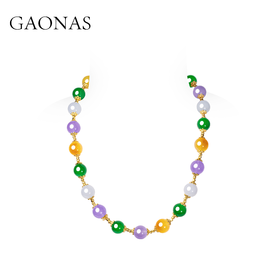 GAONAS  多宝玲珑 新中式贵气金色项链11588XY
