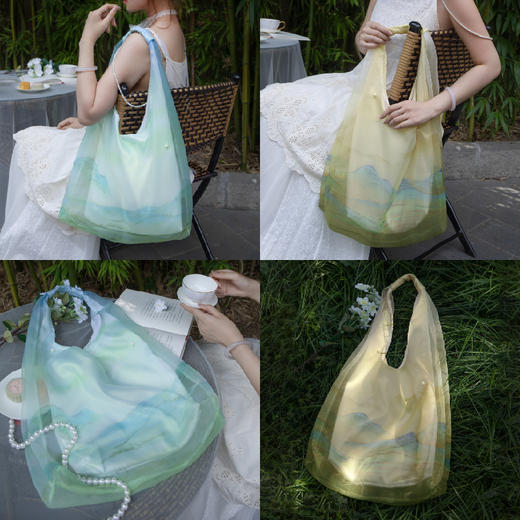 【故宫包袋】千里江山单肩包大容量女手提包夏中国风七夕生日礼物女 商品图4