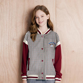 笛莎Deesha 童装女童外套2025秋新款女童撞色学院风棒球外套