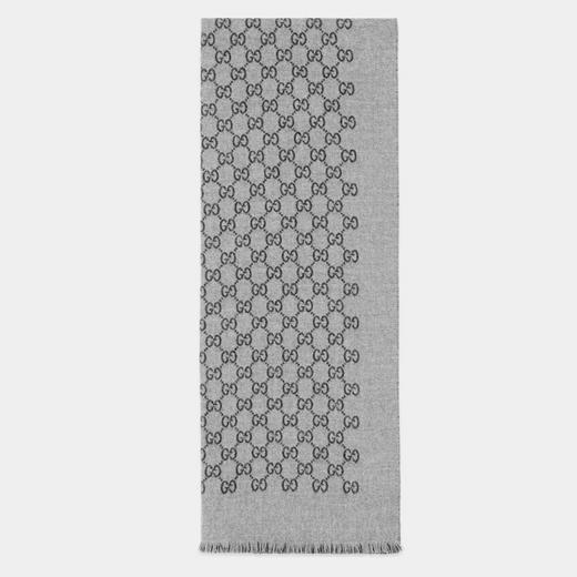 【二】GUCCI 古驰 男女同款GG双层羊毛提花围巾 混色 391246 4G200 1160 商品图0