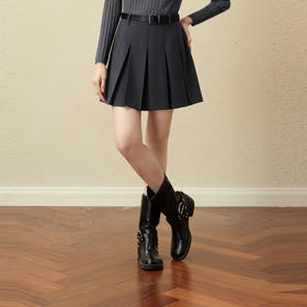 【严选】诗凡黎学院风经典百褶半身裙2025秋新款高腰显瘦百搭减龄JK小短裙7G7140441
