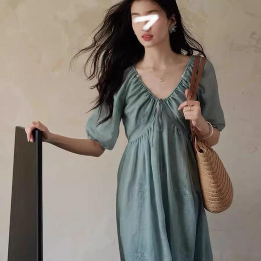 裁缝学苑AQ519法式V领连衣裙纸样女装短袖插肩裙子服装打板图纸 商品图4