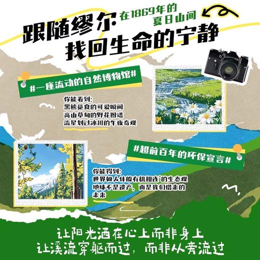 【帆布袋+飞机盒+刷边版】夏日走过山间 双封硬壳精装 约翰·缪尔著 带你用一本书的时间 完成从城市到山野的灵魂出走 商品图4