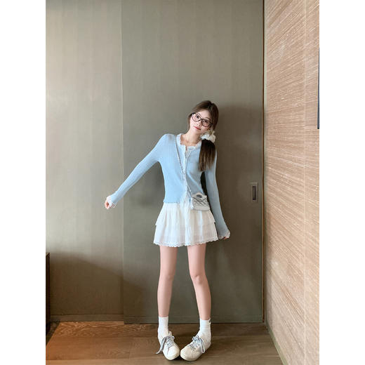 <曾小咸推荐>4.3现货秒杀！微信超特价！韩系慵懒风软糯蕾丝边长袖T恤 日常179.99 立减100 秒杀79.99！ 商品图2