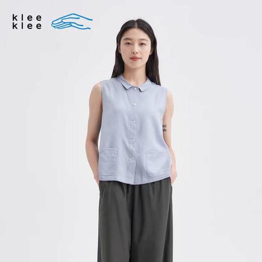 2楼素然环保棉丝棉翻领无袖衫吊牌价1450 商品图5