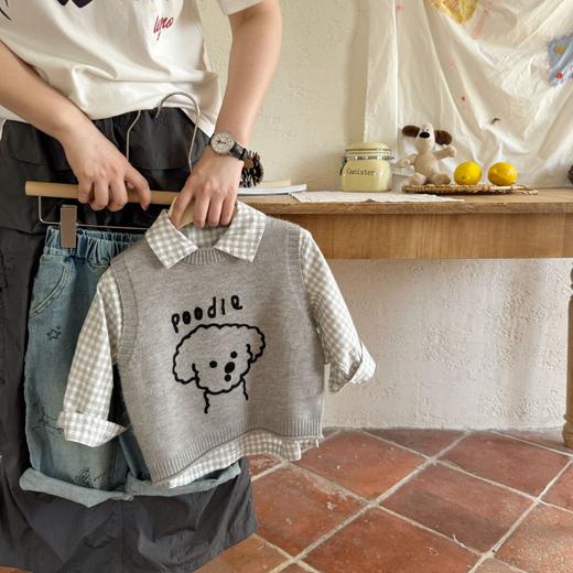 【酷炫时尚，柔软舒适！】秋季新款男女宝宝两色套头毛衣 背心针织衫 儿童马甲-QA 商品图4