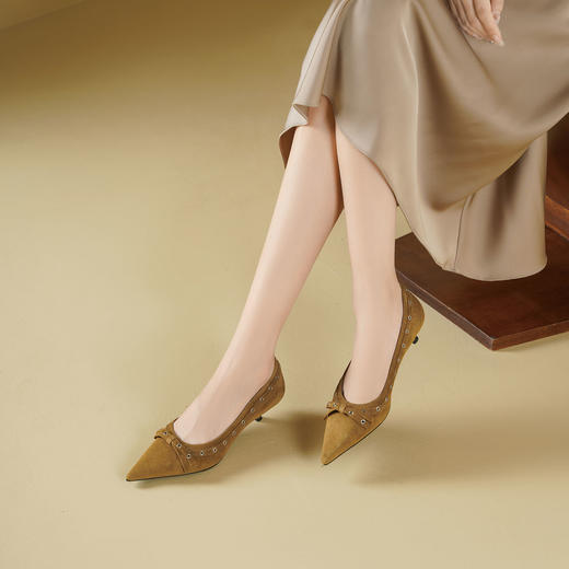 Westory2025年秋季尖头猫跟通勤百搭浅口单鞋S25CE76711 商品图3