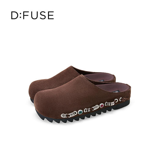 〖章若楠同款〗Dfuse迪芙斯2025秋季新款软欧包简约复古外穿鞋勃肯鞋懒人一脚蹬包头凉拖DFD3110058 商品图11
