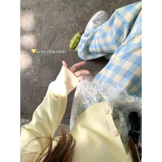 【169元任选2件】最后一波现货！韩系温柔风黄色长袖针织开衫 商品图1