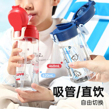 富光儿童水杯壶Tritan学生吸管杯便携男女夏季耐热耐摔塑料杯子468ml 商品图4