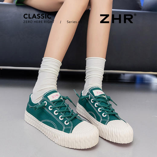 ZHR一脚蹬饼干鞋2025夏新款蓝色厚底帆布鞋韩版小众免系带板鞋女 商品图1