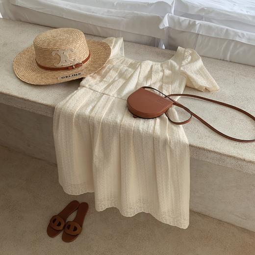 XS 金蘑菇菇【绵绵星冰乐】 天丝提花简洁大方连衣裙复古上衣渡假裙 商品图2